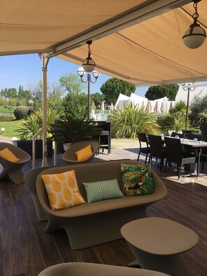 Breakfast, lunch, dinner served; French cuisine, pool views