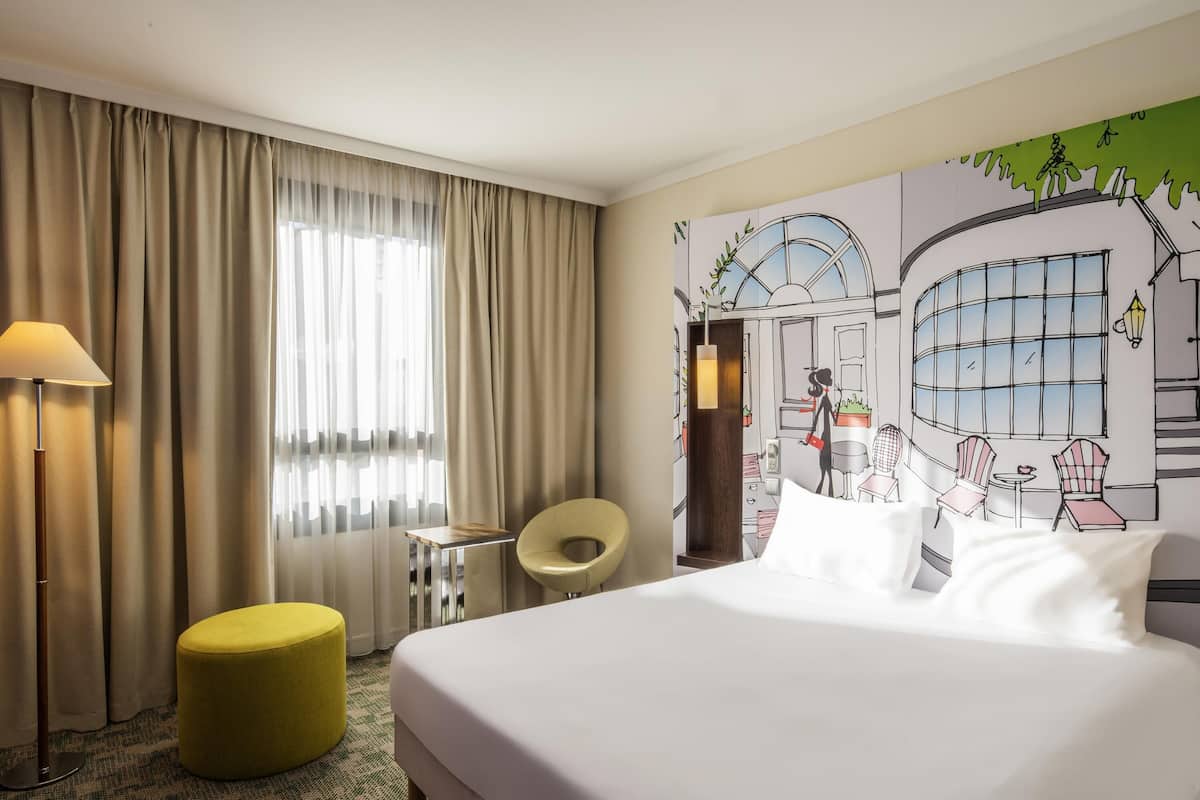 Desk, blackout curtains, soundproofing, iron/ironing board