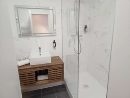 Free toiletries, hair dryer, towels