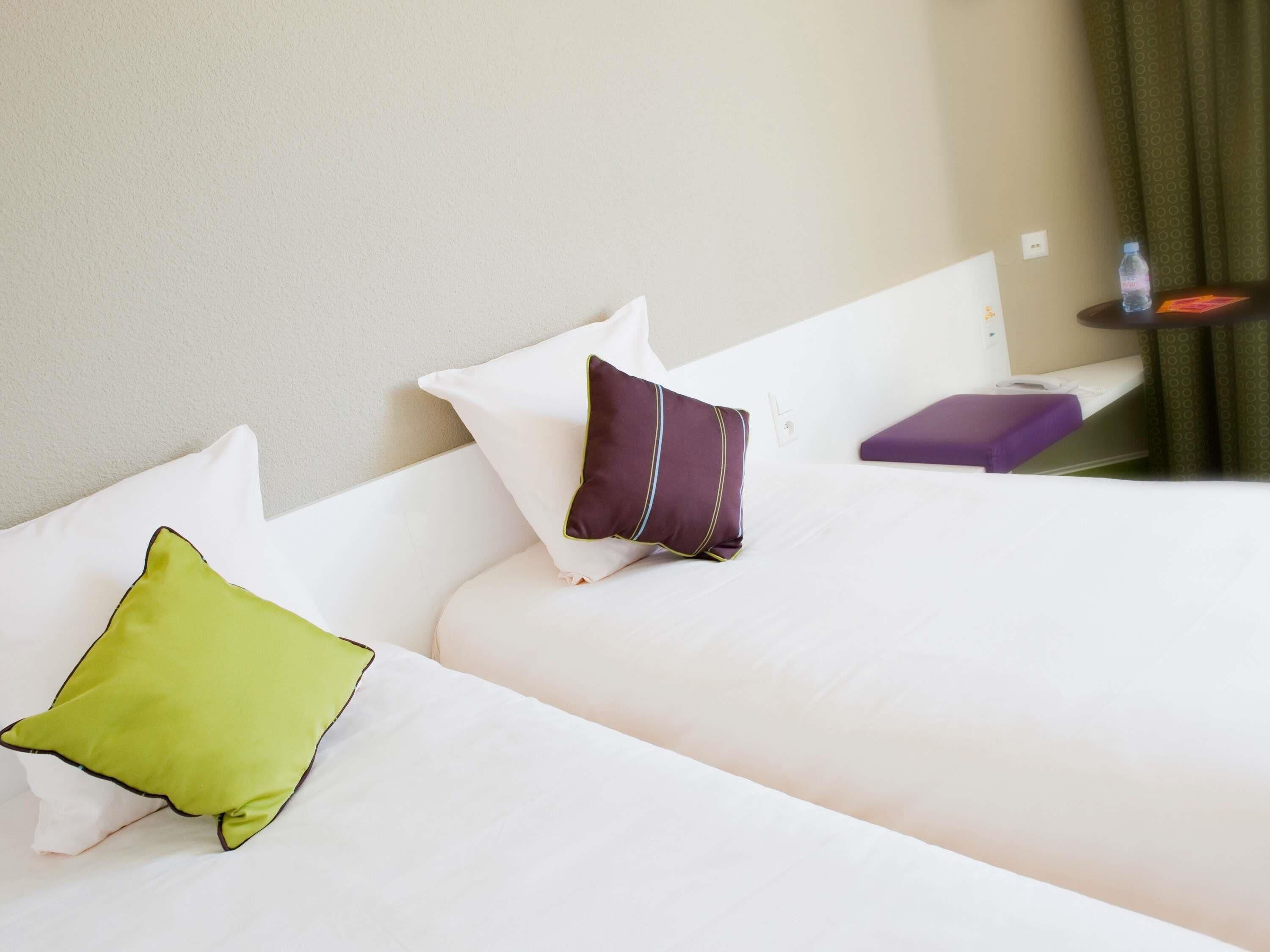 Premium bedding, desk, blackout curtains, soundproofing