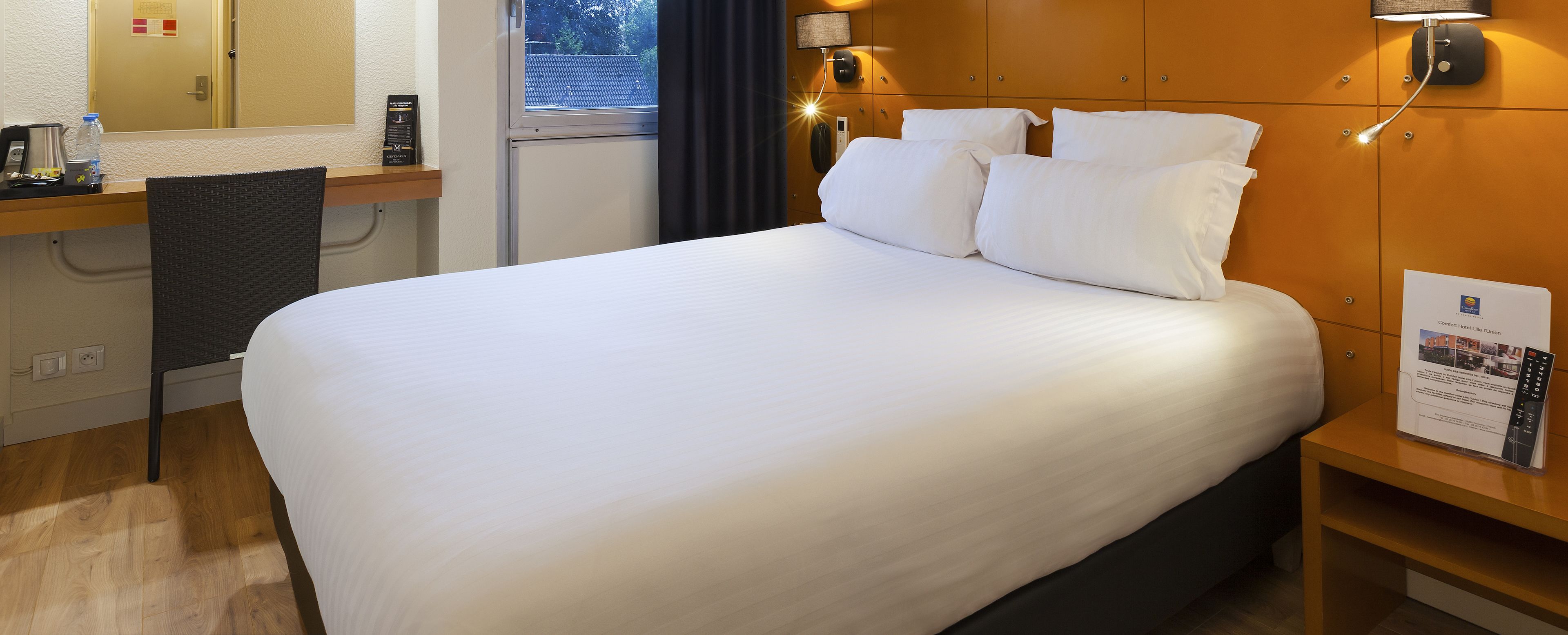 premium bedding, desk, soundproofing, free cots/infant beds