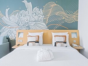 Ropa de cama de alta calidad y minibar 