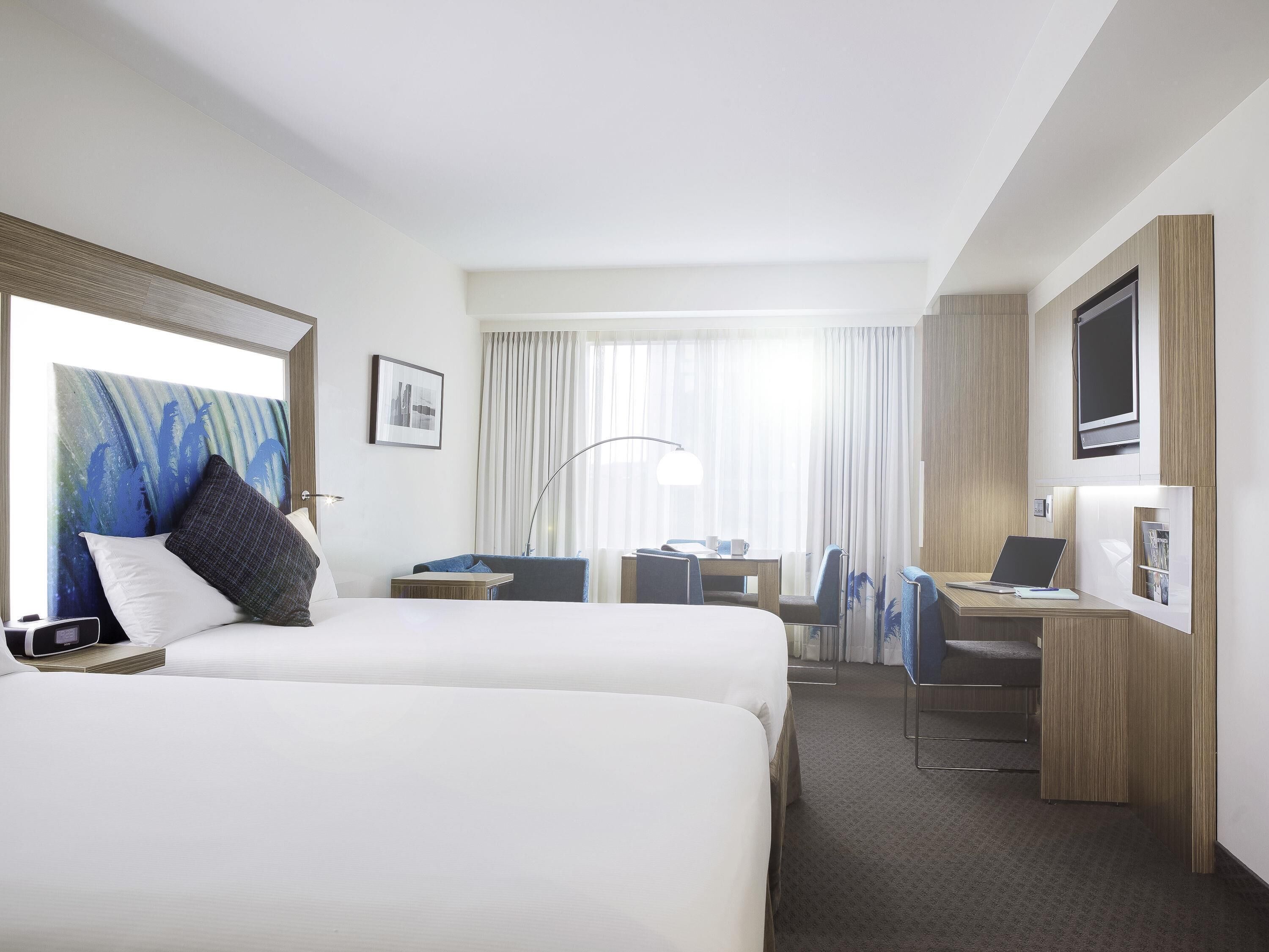 Family Double Room, 2 Double Beds (Superior) | In-room safe, desk, laptop workspace, blackout drapes