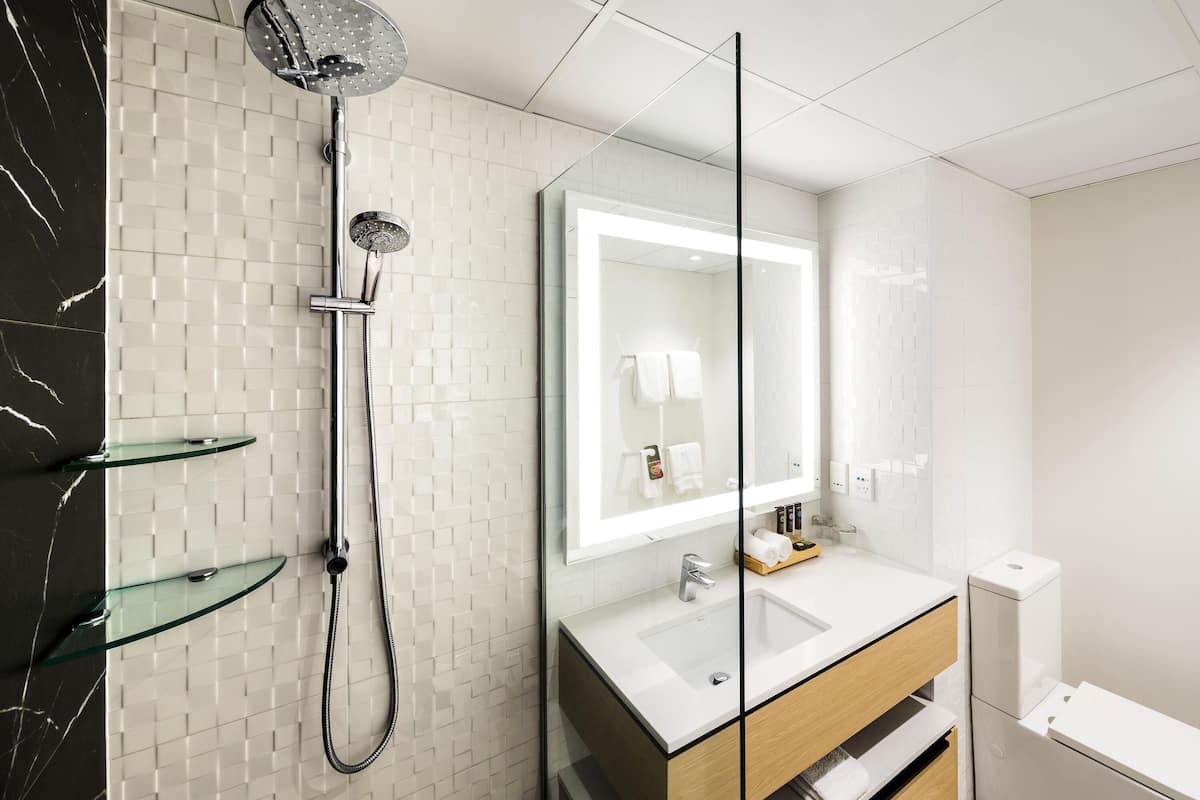 In-room safe, desk, laptop workspace, blackout curtains