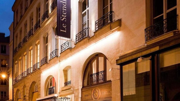 A building with a sign reading "Le Stendhal" and a logo indicating it is a hotel. - Le Stendhal - Vendôme (Paris)
