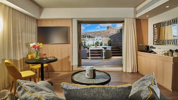 Acropolis Suite, Terrace | Hypo-allergenic bedding, minibar, in-room safe, desk