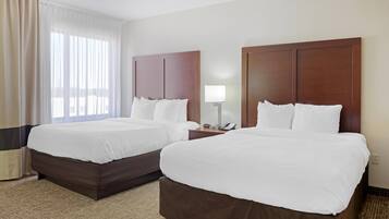 Suite, 2 Queen Beds, Non Smoking | Desk, blackout curtains, iron/ironing board, free cots/infant beds