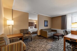 In-room safe, desk, laptop workspace, blackout drapes