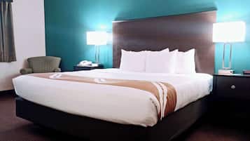 Desk, blackout curtains, soundproofing, iron/ironing board