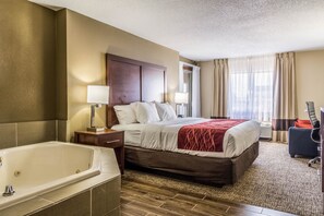 Suite, 1 King Bed, Non Smoking, Jetted Tub | Premium bedding, in-room safe, desk, blackout curtains - Comfort Inn Norwalk - Sandusky (Norwalk)