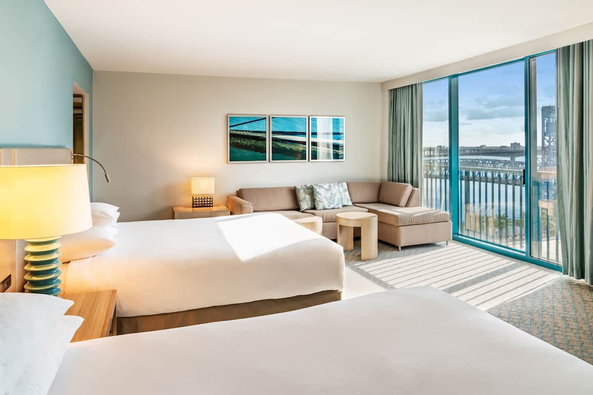 Studio Suite, 2 Queen Beds | Premium bedding, in-room safe, desk, iron/ironing board