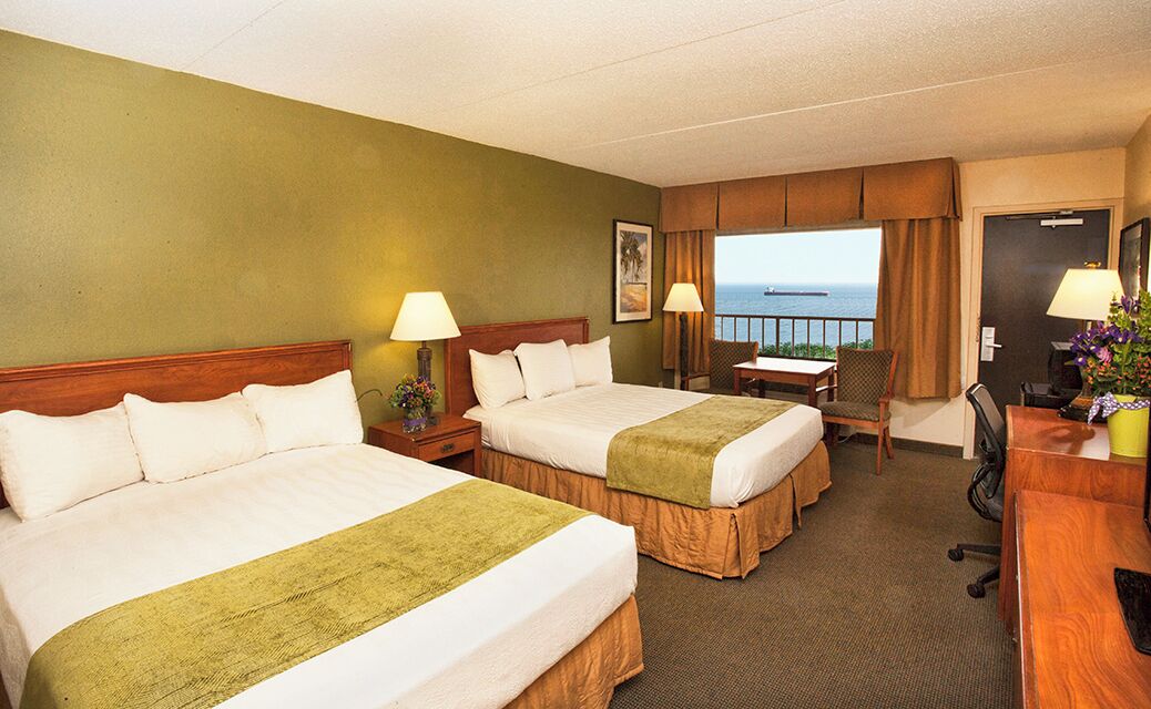 Premium Double Room, 2 Queen Beds, Balcony, Lake View | Desk, laptop workspace, blackout drapes, iron/ironing board