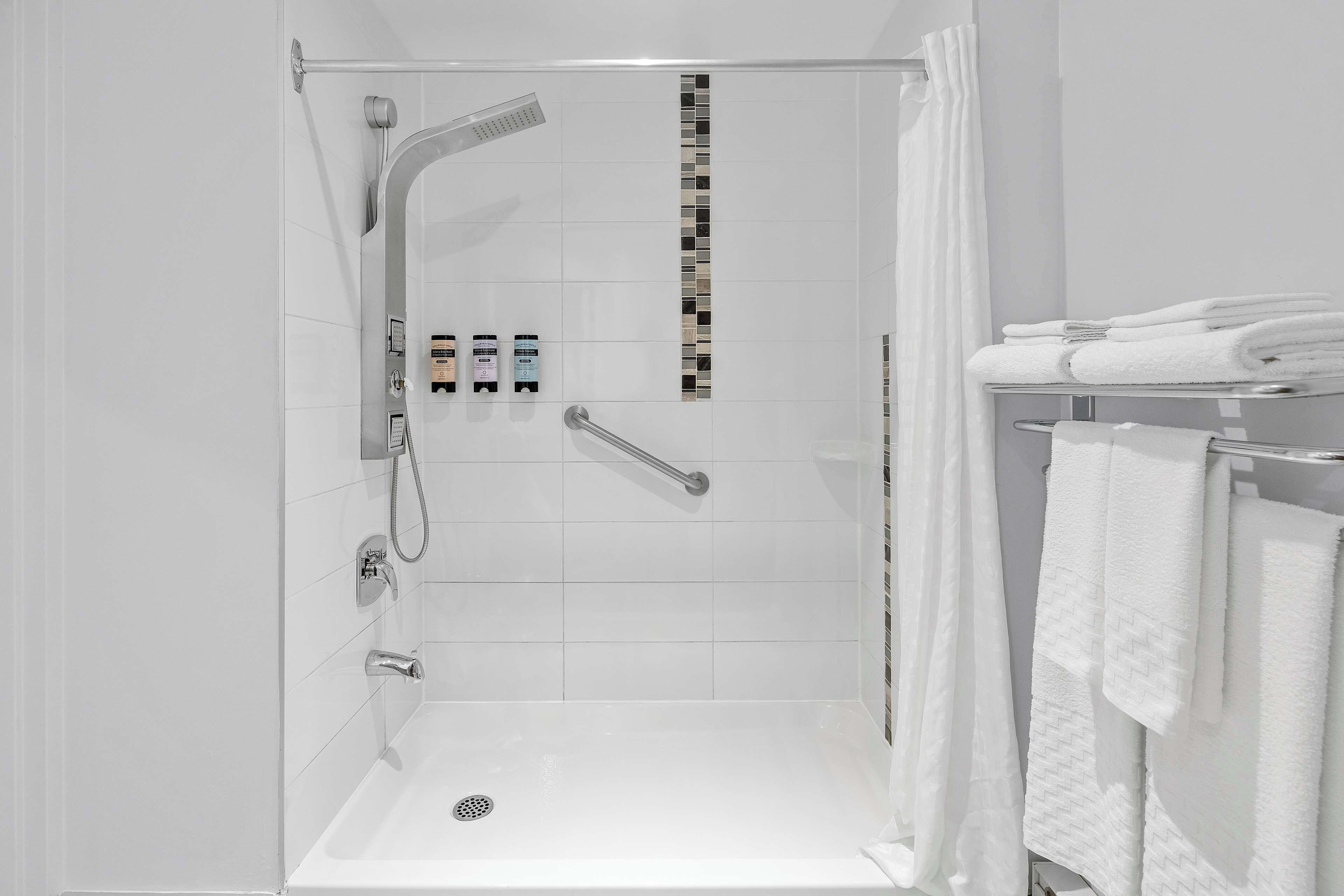 standard room, 2 double beds, accessible, refrigerator (refrigerator) | bathroom | free toiletries, hair dryer, towels