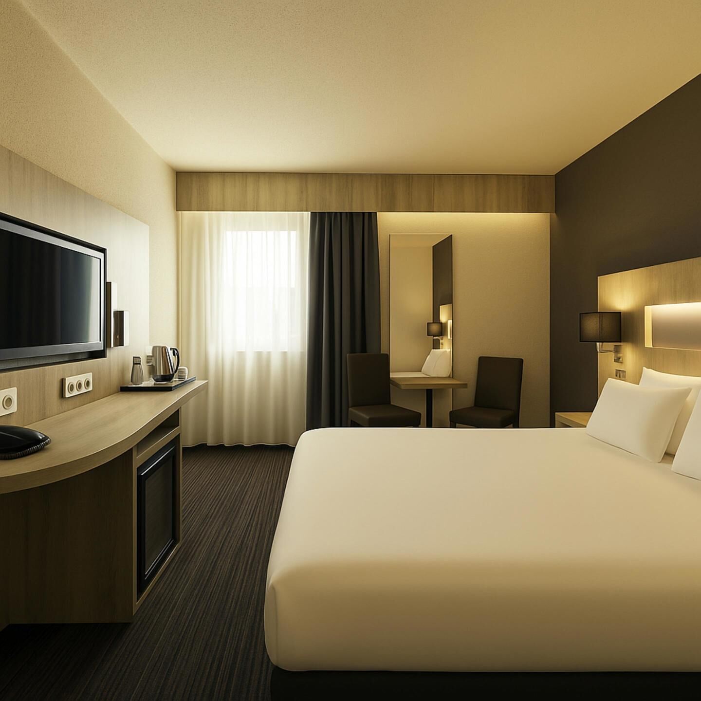 Literie de qualité supérieure, surmatelas, minibar