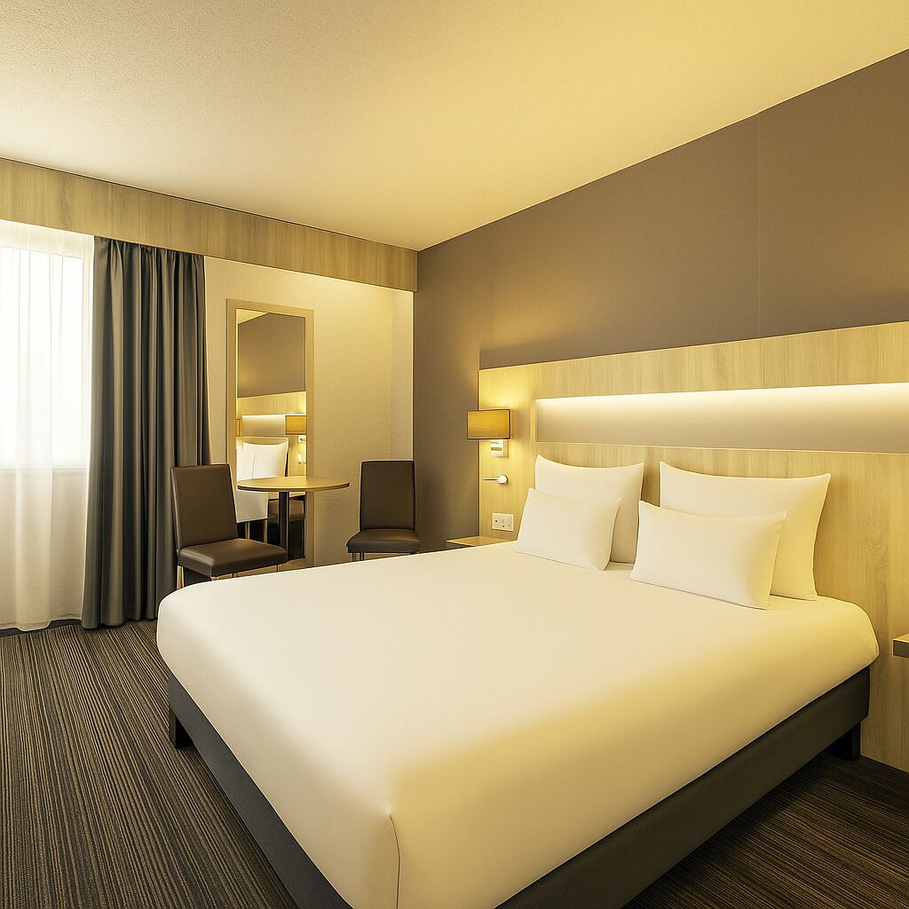 Ropa de cama de alta calidad, camas con pillow-top y minibar 