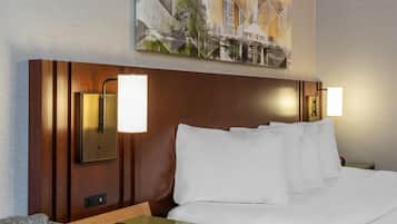 Desk, blackout drapes, iron/ironing board, WiFi