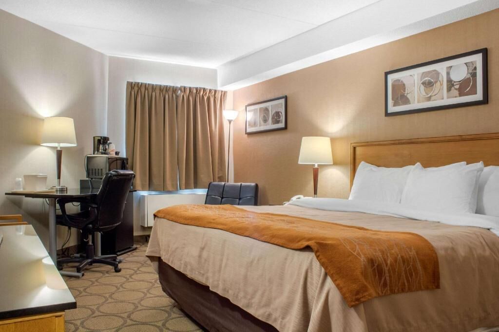 Escritorio, cortinas opacas, tabla de planchar con plancha y wifi