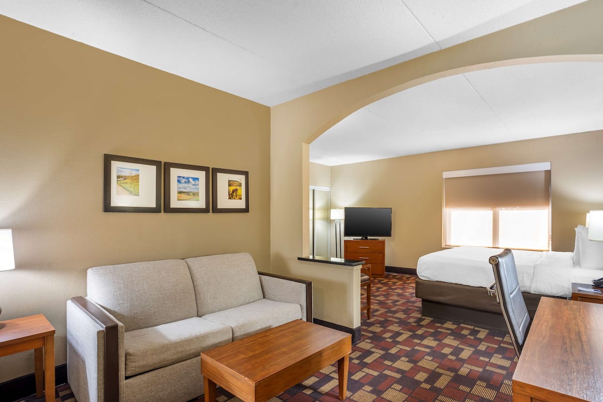 Suite, 1 Katil Raja (King), Non Smoking, Jetted Tub (with Single Sofabed) | Peti besi dalam bilik, seterika/papan seterika 