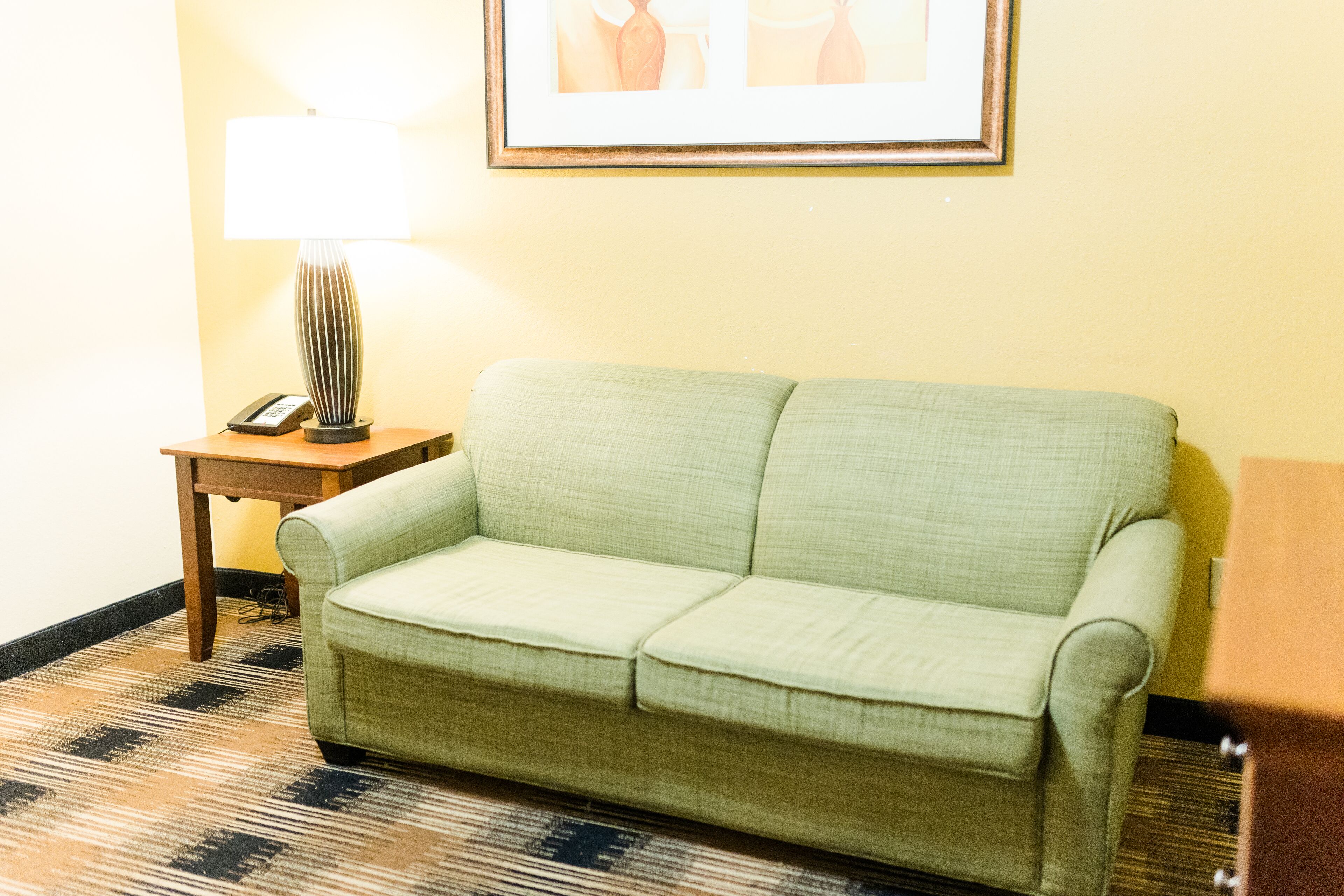 1 bedroom, desk, blackout curtains, iron/ironing board