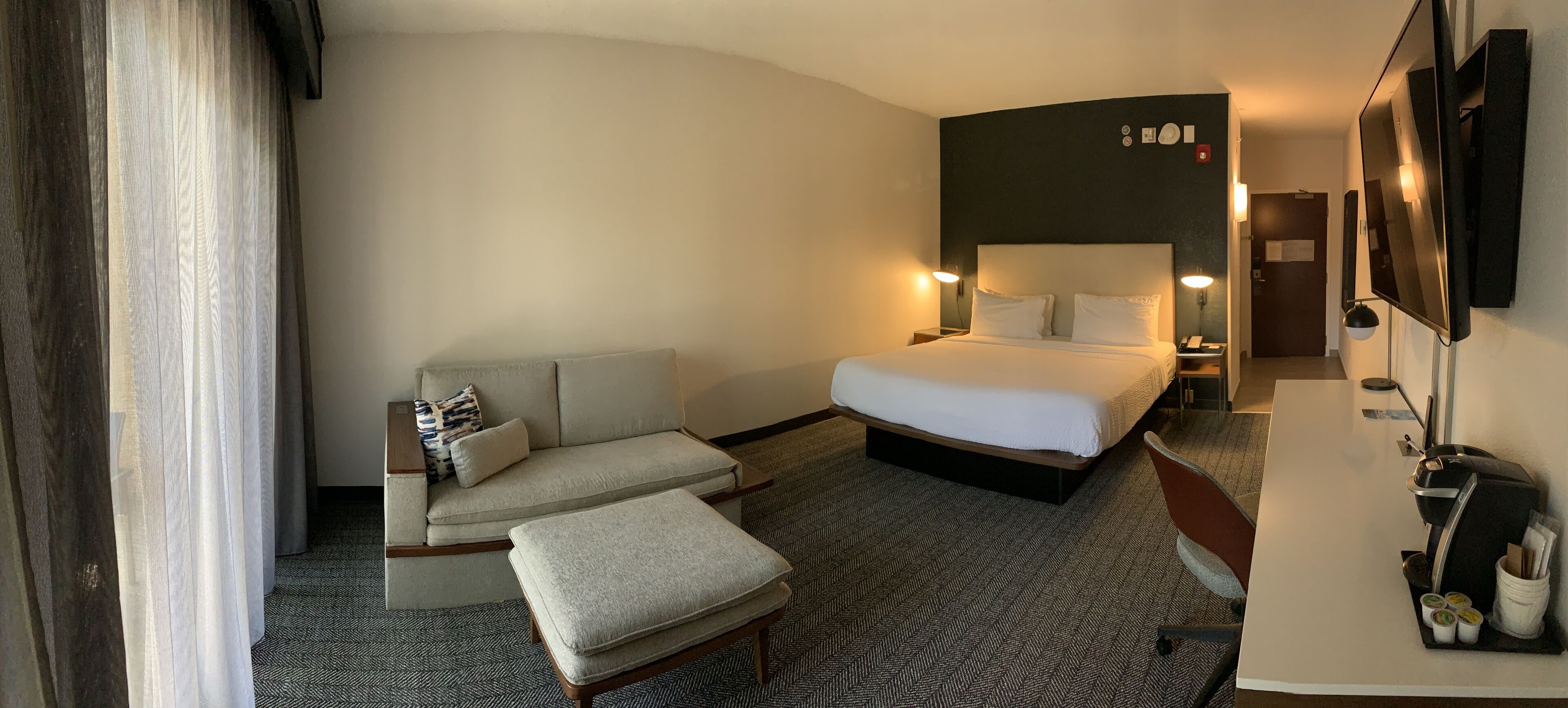 In-room safe, desk, laptop workspace, iron/ironing board