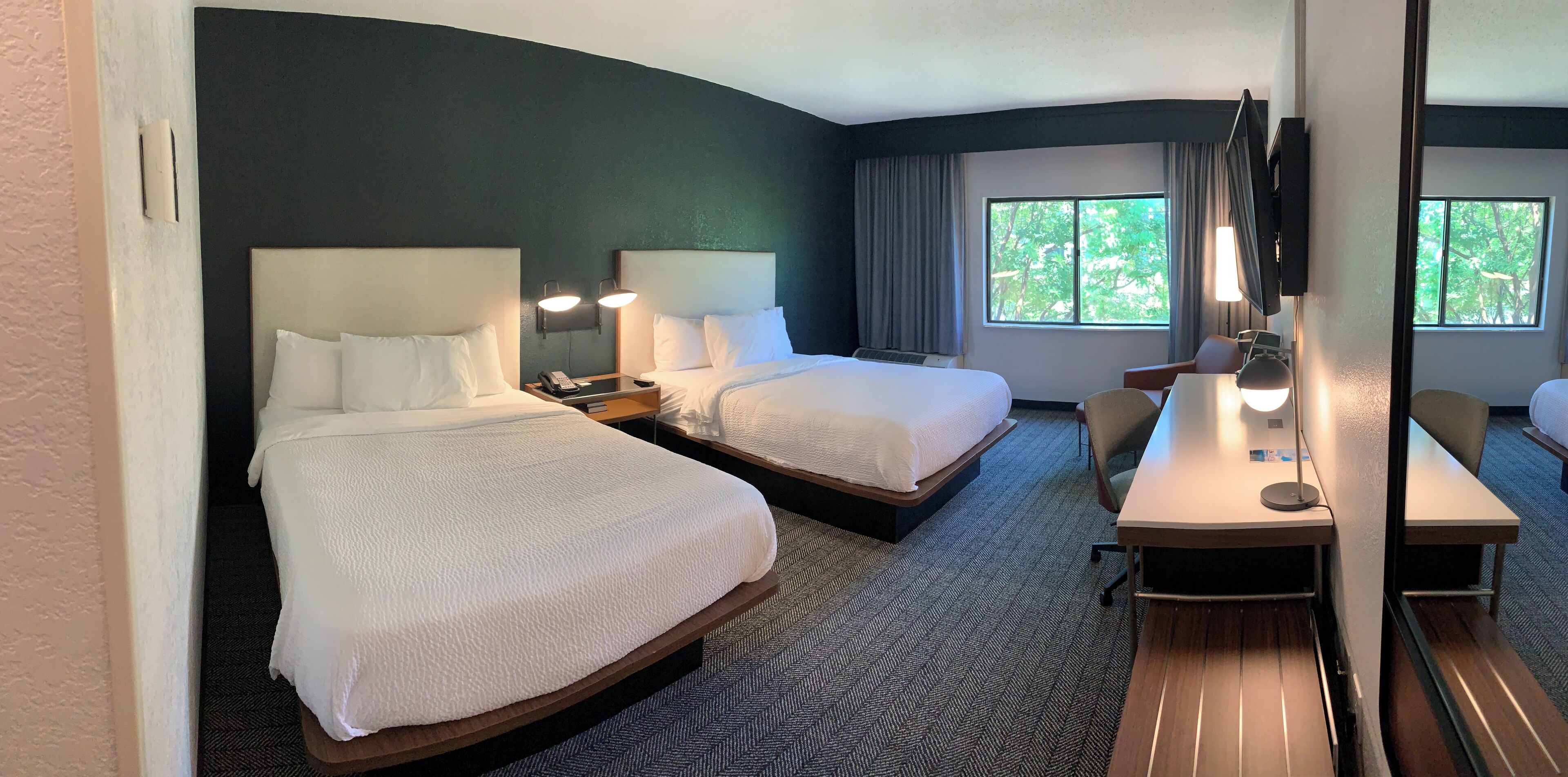 In-room safe, desk, laptop workspace, iron/ironing board