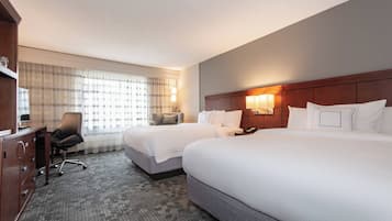 Room, 2 Queen Beds, Non Smoking, Balcony | In-room safe, desk, laptop workspace, blackout drapes