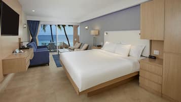 Premium kamer, 1 kingsize bed, aan zee | Een kluis op de kamer, verduisterende gordijnen