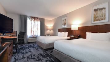 Room, 2 Queen Beds, Non Smoking | Desk, laptop workspace, iron/ironing board, free cribs/infant beds