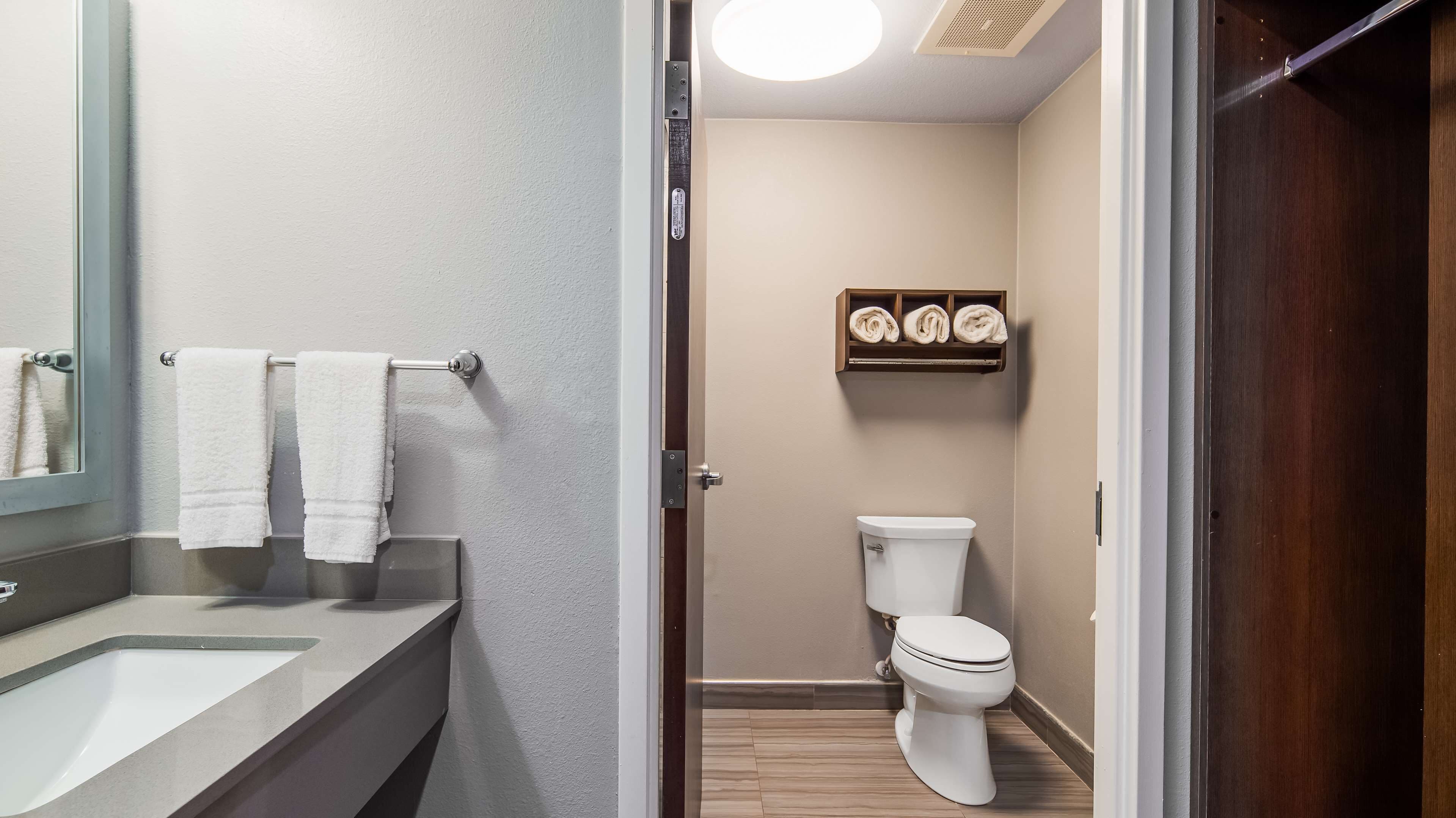 free toiletries, hair dryer, towels, soap