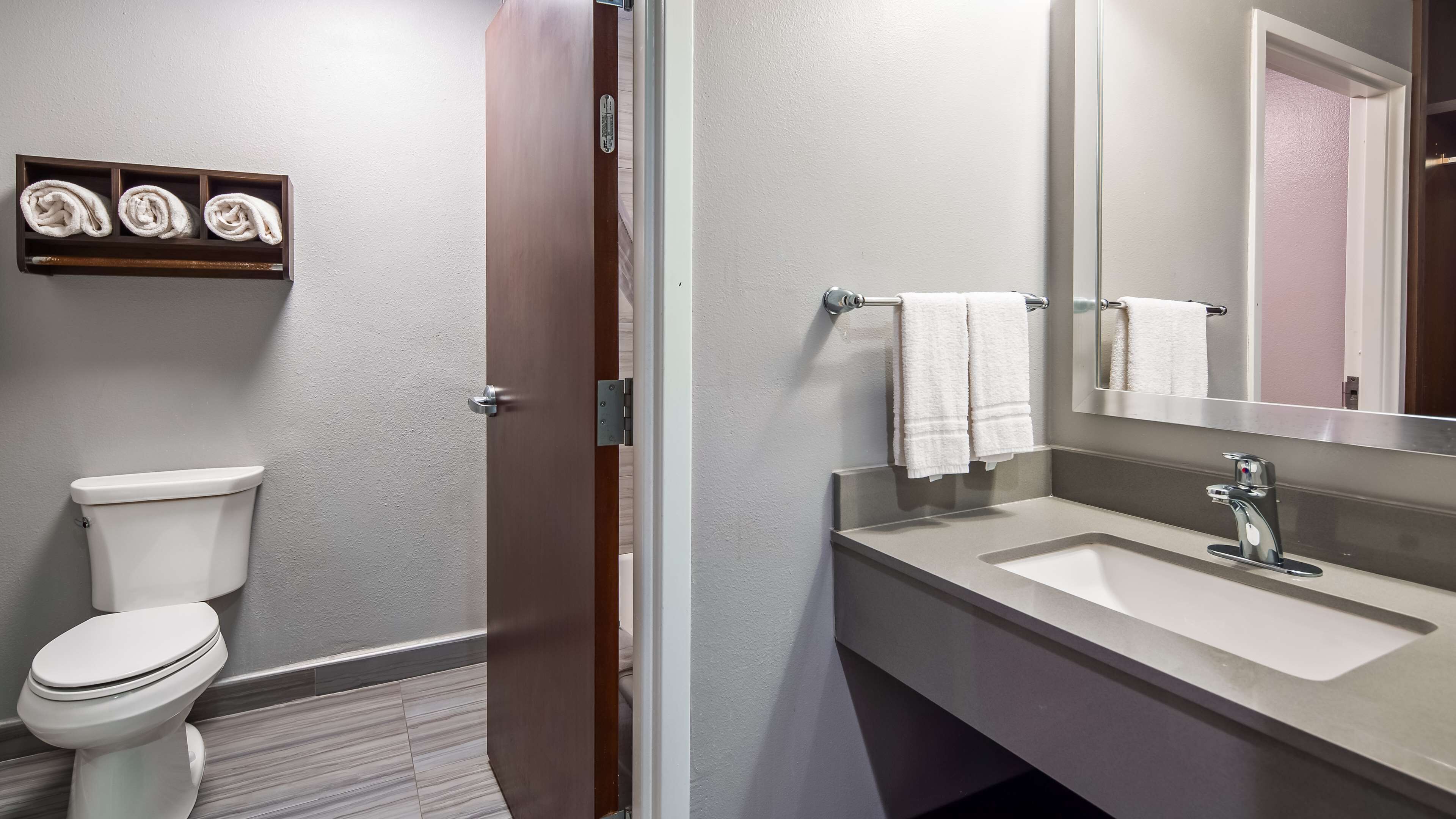 free toiletries, hair dryer, towels, soap