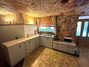 Family Apartment | Private kitchen | Fridge, microwave, coffee/tea maker, electric kettle