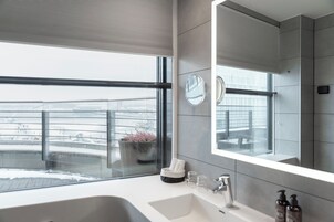 Secador de pelo, toallas, jabón, shampoo