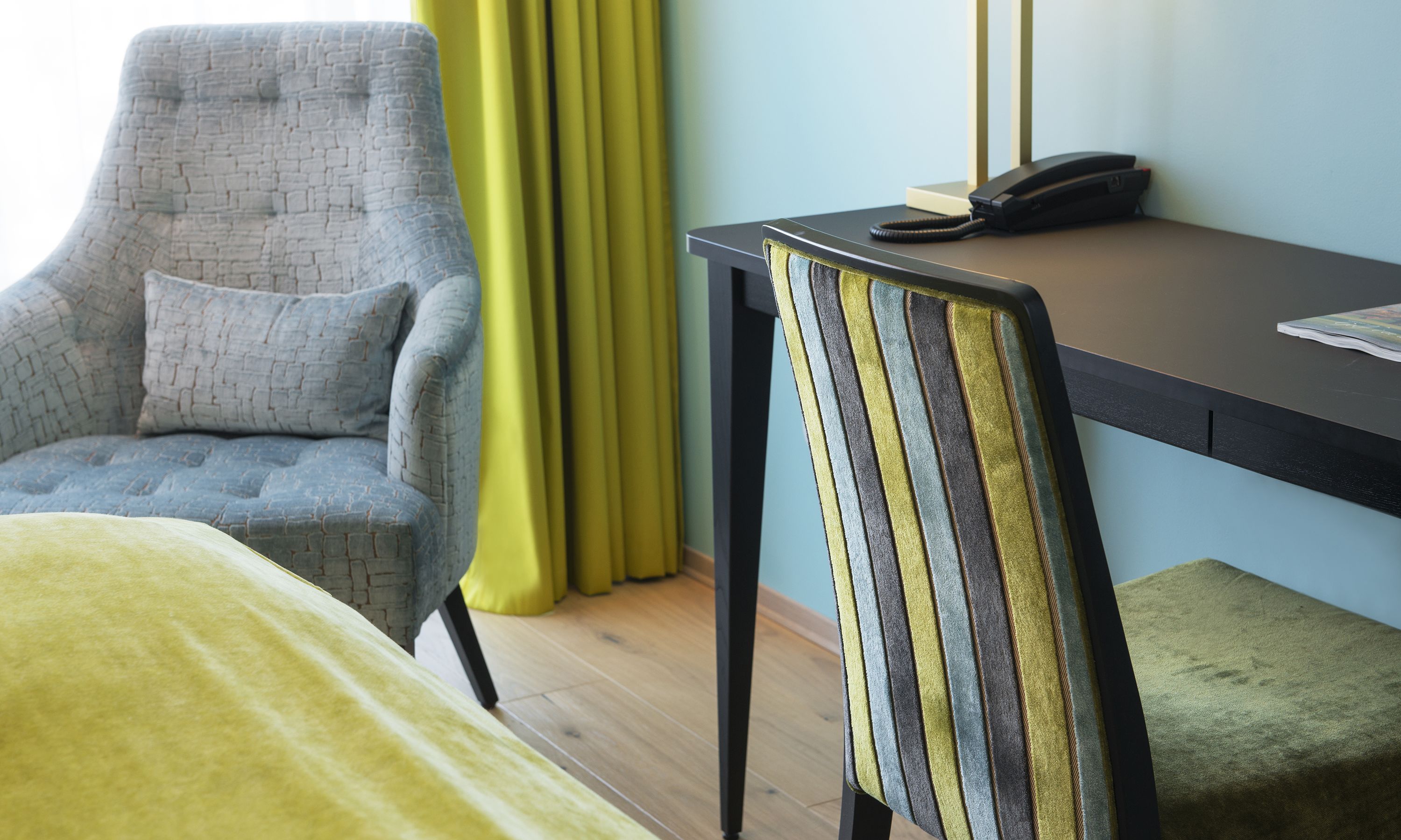 premium bedding, minibar, desk, blackout curtains