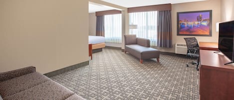 Pillow-top beds, desk, blackout curtains, iron/ironing board