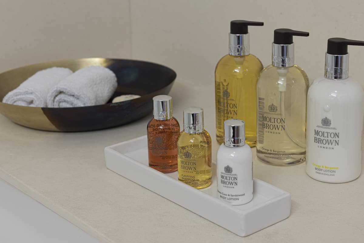 deluxe twin room, 2 double beds, non smoking | bathroom | free toiletries, hair dryer, towels, soap