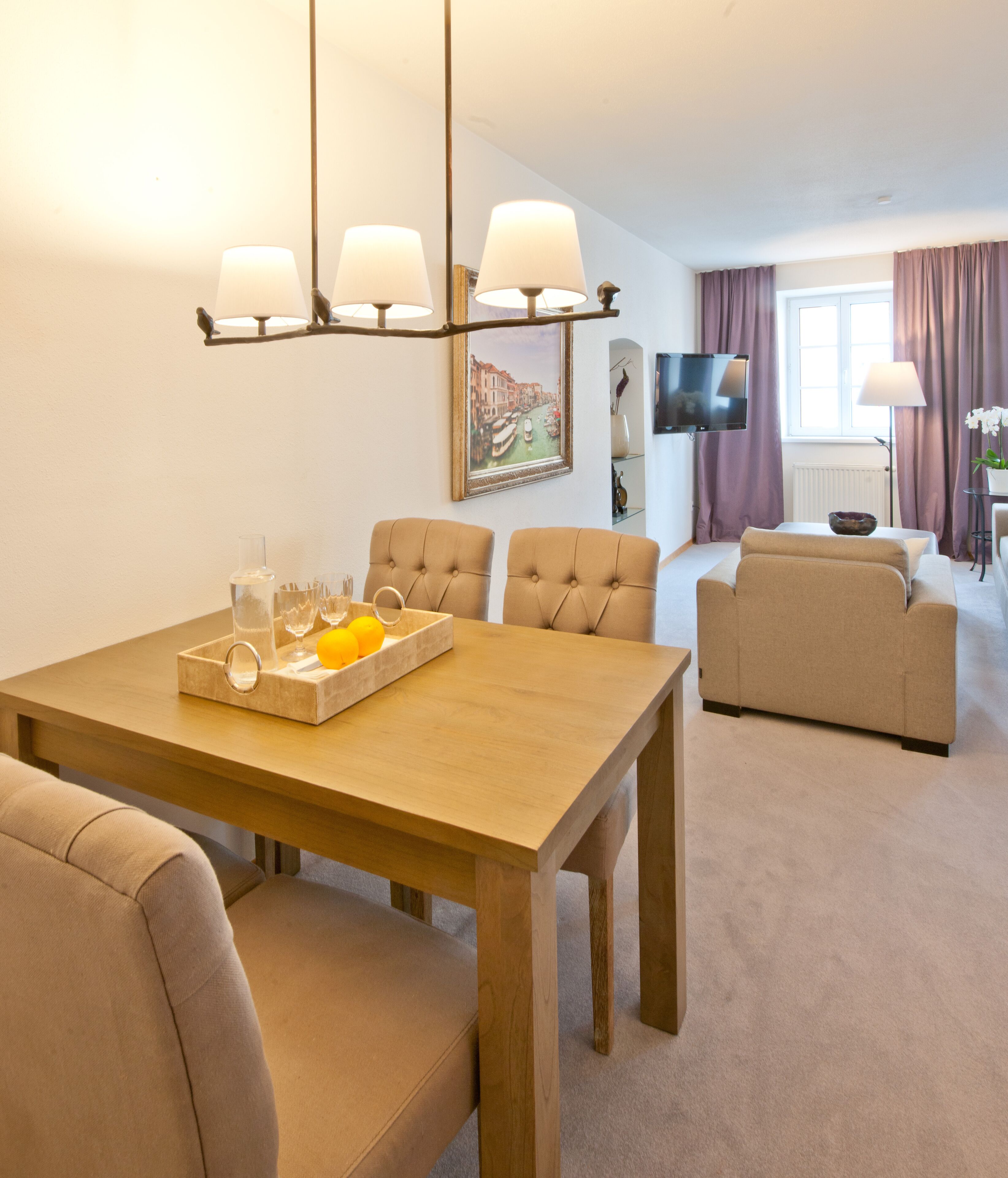 deluxe twin room, 2 double beds, non smoking | living area | 64-inch lcd tv with digital channels, tv