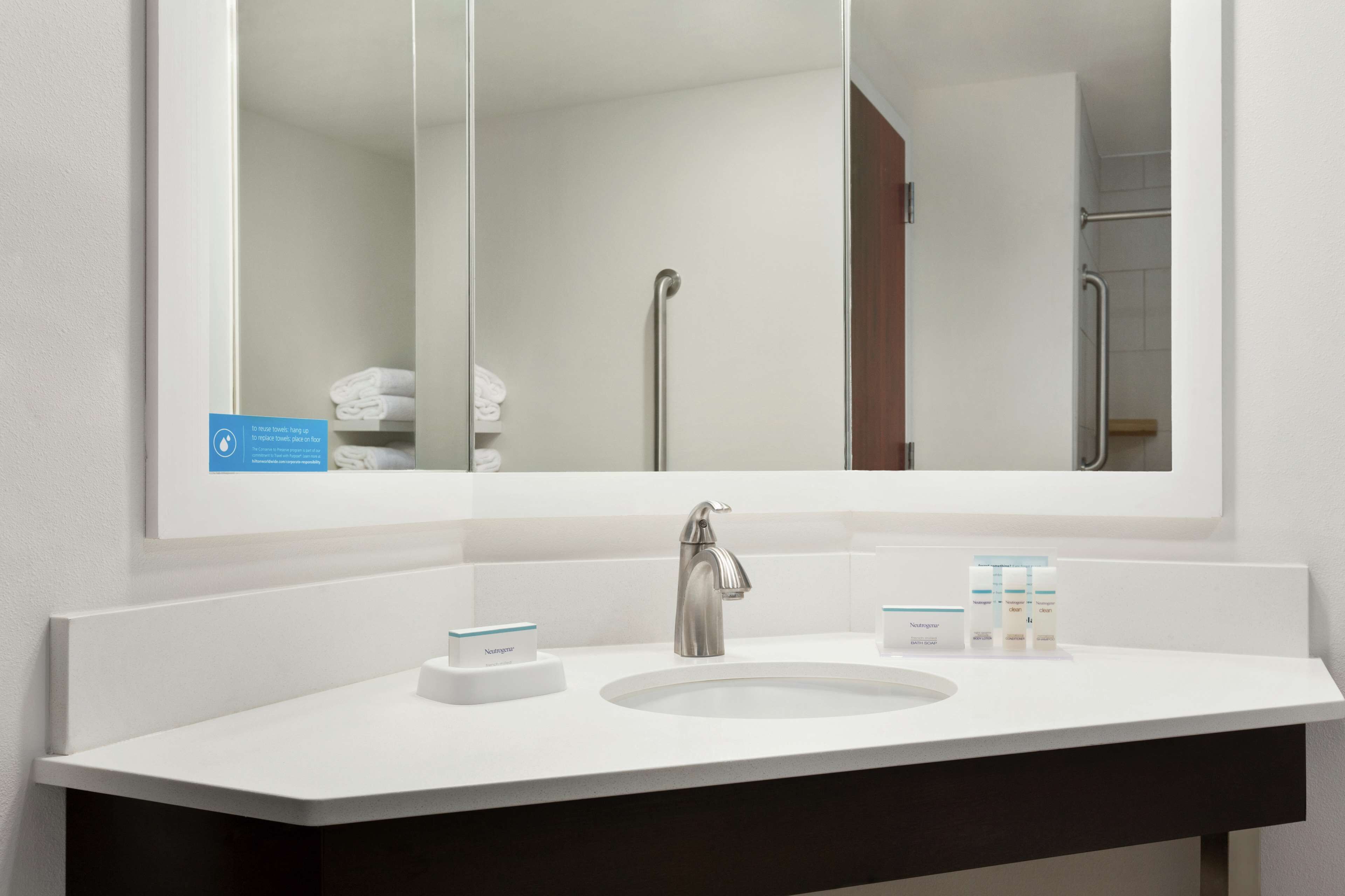 two queen beds non smoking | bathroom | free toiletries, hair dryer, towels