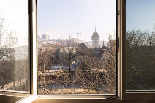 Vue sur le paysage depuis l’hébergement