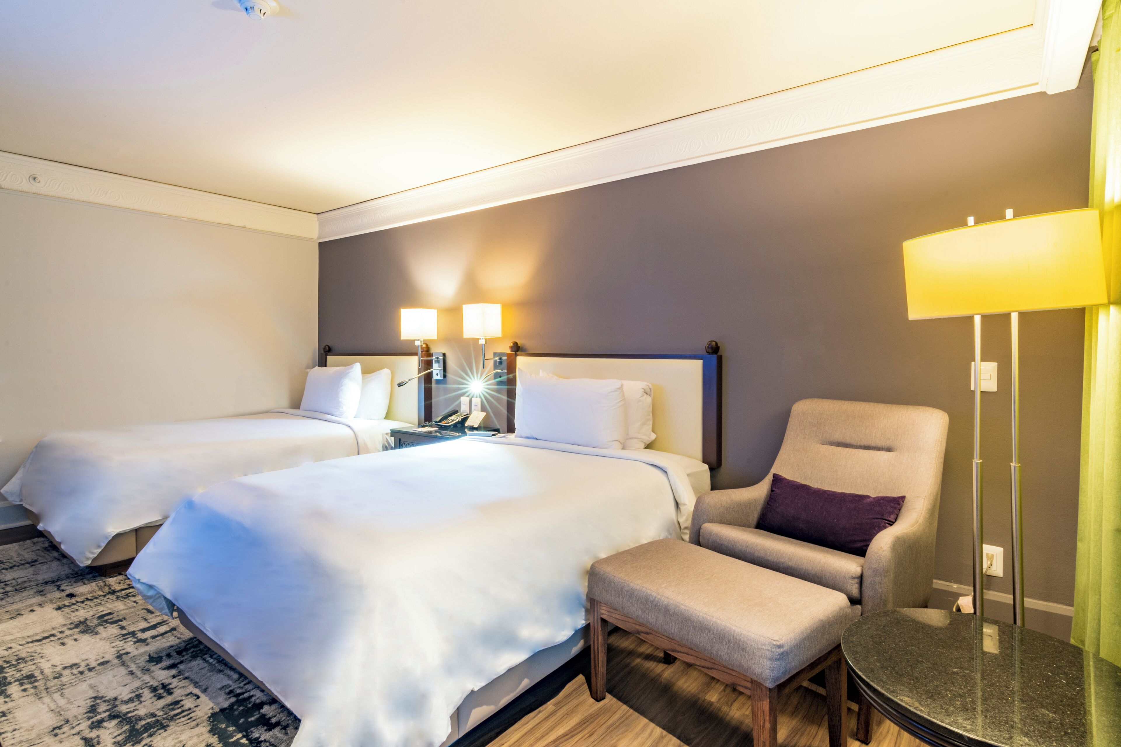 deluxe double room, 2 double beds | premium bedding, in-room safe, desk, blackout curtains