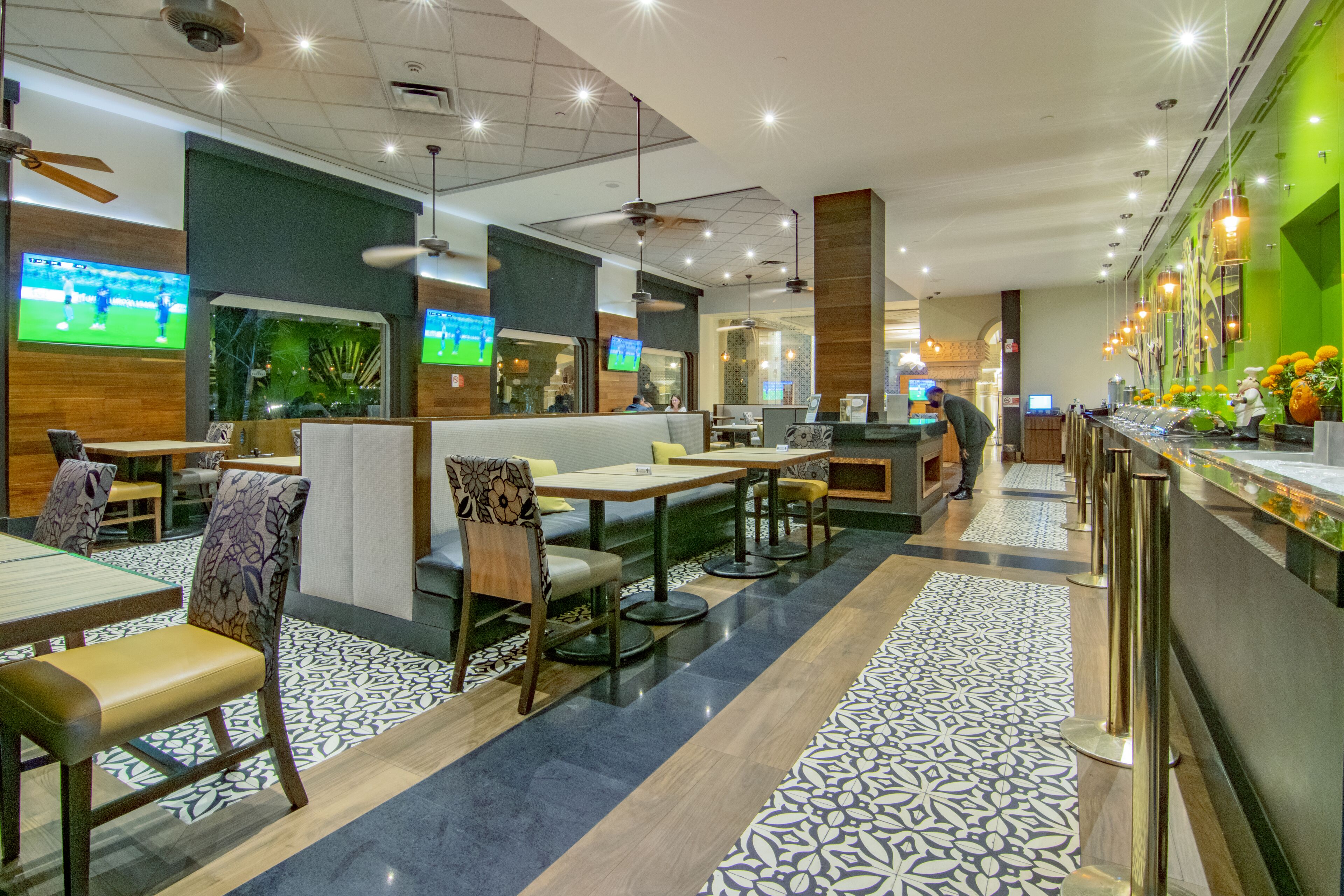 breakfast, lunch and dinner served