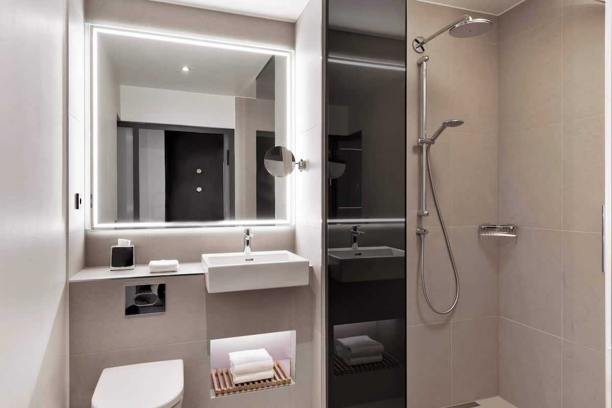 shower, hair dryer
