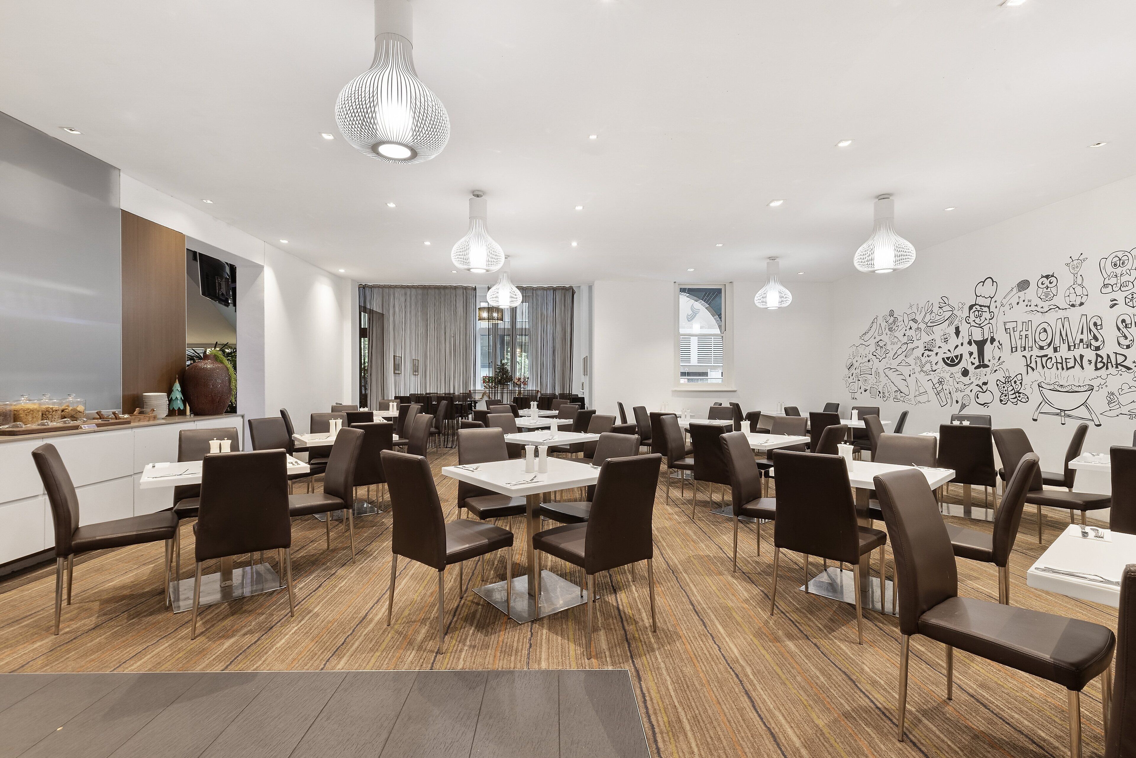 breakfast, lunch and dinner served