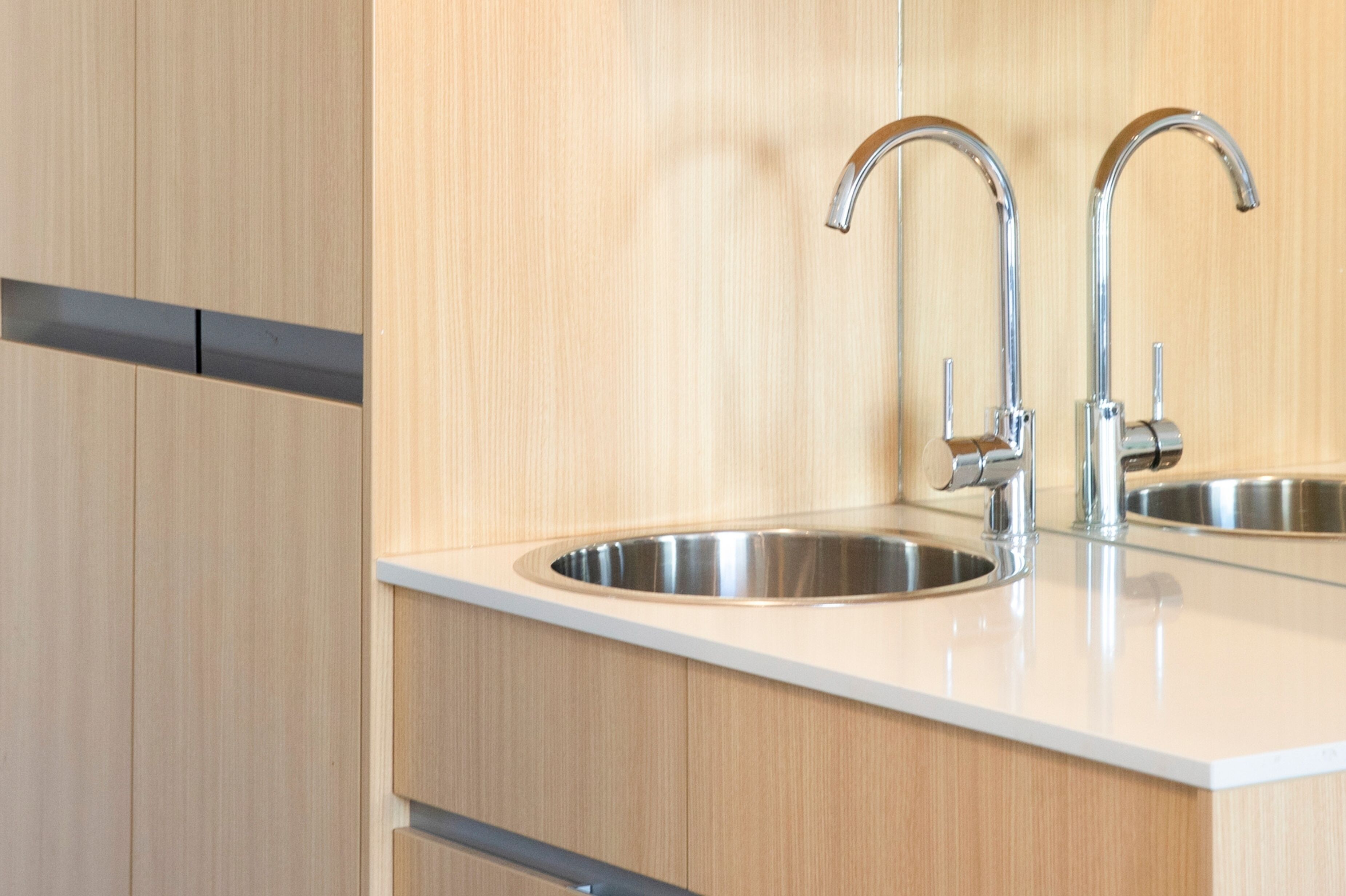 Mini-fridge, coffee/tea maker, electric kettle