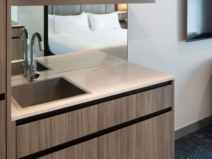 Mini-fridge, dining tables