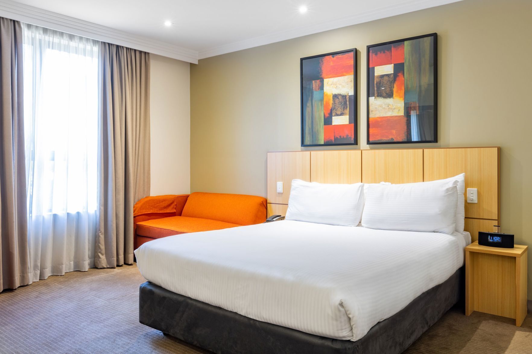 In-room safe, laptop workspace, blackout curtains, iron/ironing board