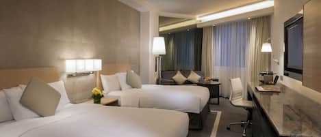 Free minibar, in-room safe, desk, blackout curtains