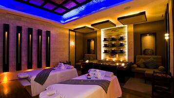 Sauna, hot tub, body treatments, facials, 5 treatment rooms