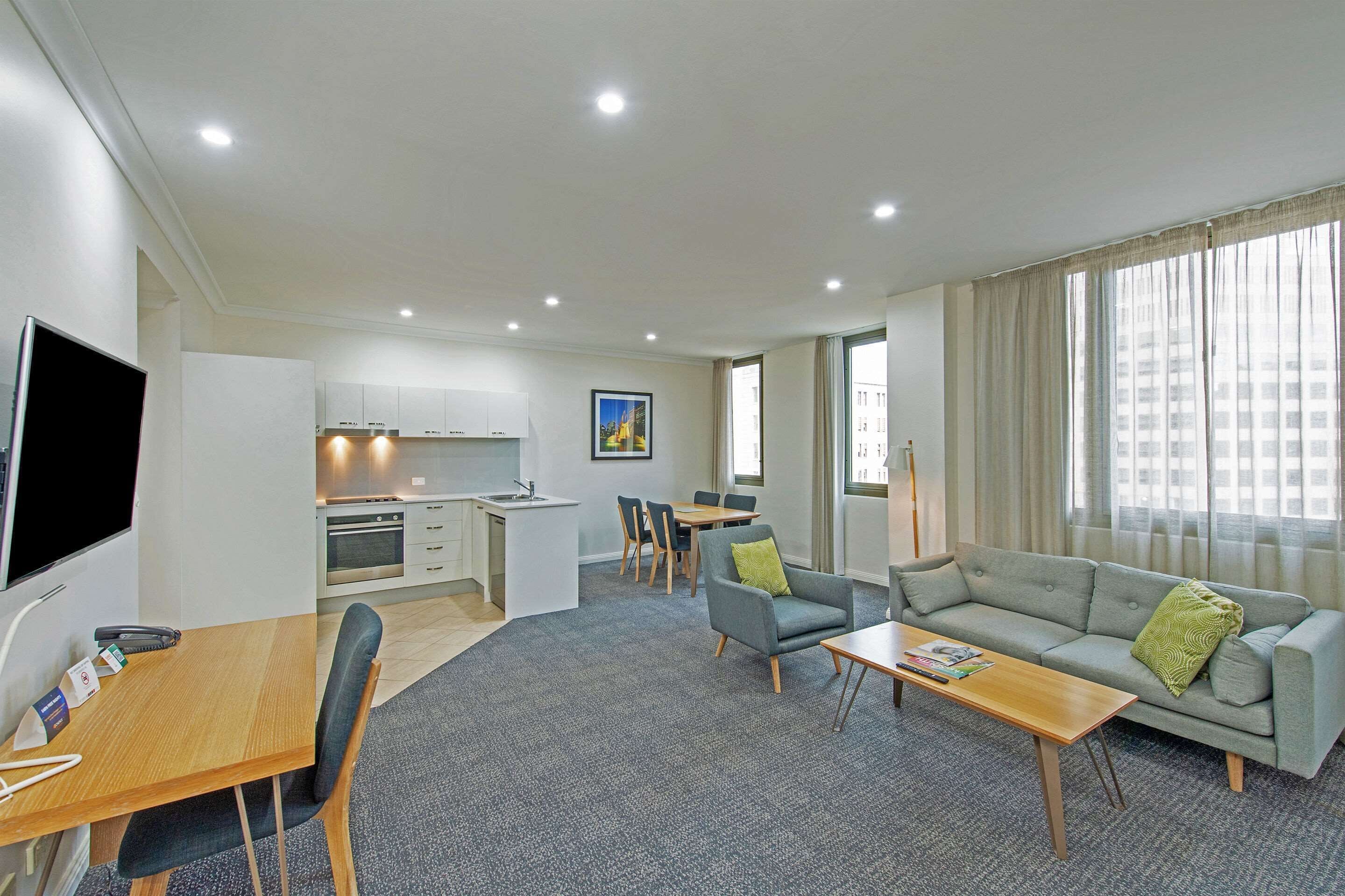 three bedroom apartment | in-room safe, desk, laptop workspace, soundproofing