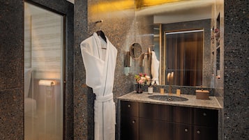 Superior Double Room | Bathroom | Designer toiletries, hair dryer, bathrobes, slippers