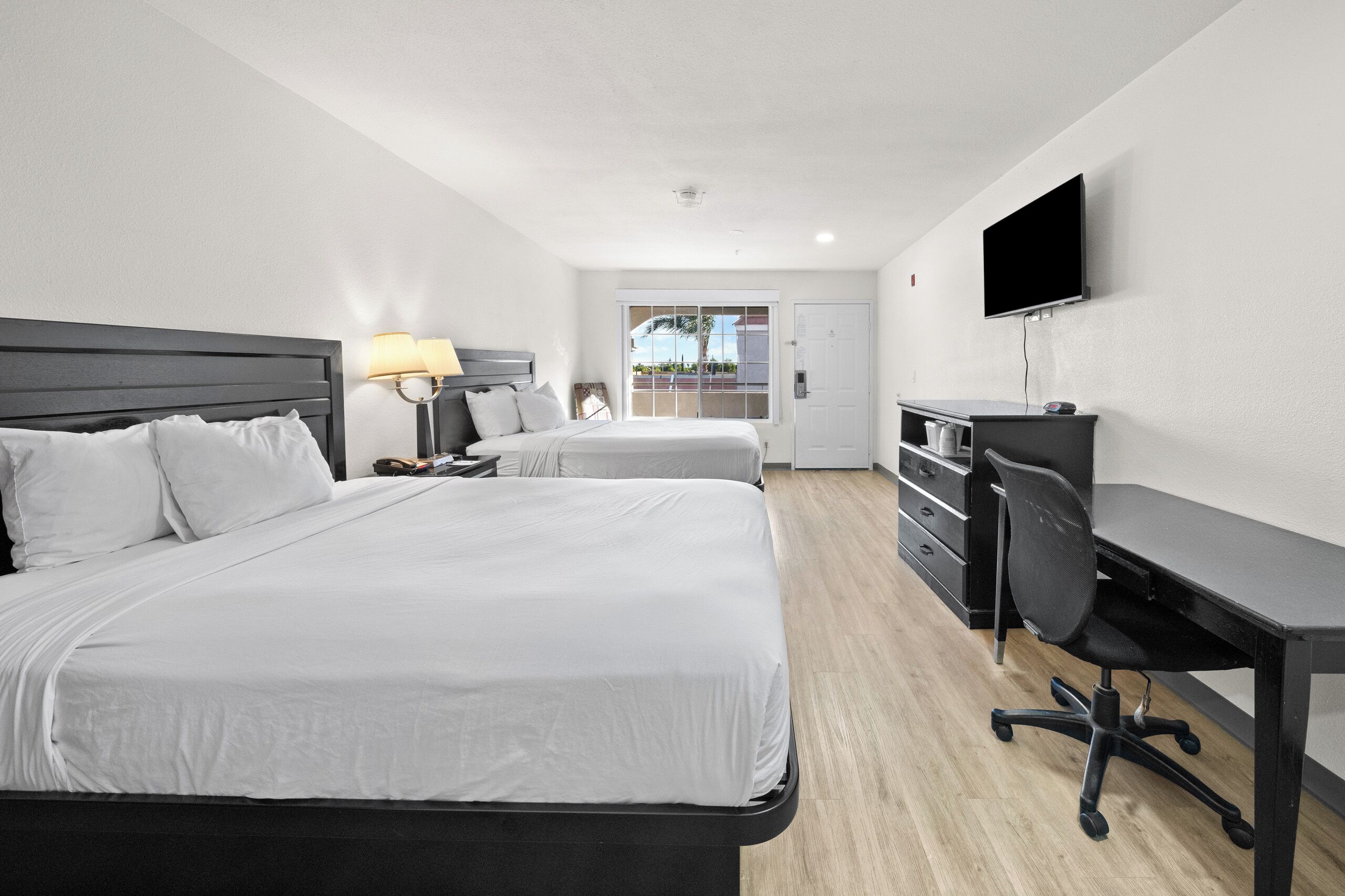 Room, 2 Queen Beds, Non Smoking | Bathroom | Free toiletries, towels